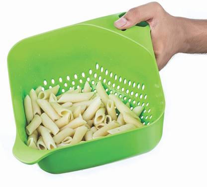 Sanjivo `Fruit and vegetable baskets stand for kitchen. Washing vegetable strainer bowl is specially designed for washing / straining fruits & vegetable, noodles, pasta as well as for storing. Its shape makes for efficient vegetable storage for fridge. Perfect size for storage fruits & vegetables in kitchen. Easy to wash and maintain. Very handy and comfortable. Space saving basket. Strainer