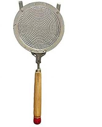 EGLOB Namkeen/Gathiya Jhara with Wooden Handle Deep Frying Basket