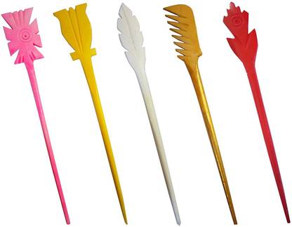 salvusappsolutions Multicolour Marble Handmade Juda Pin/Hair Stick Set Combo Bun Stick
