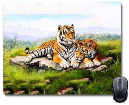 FABTODAY Designer Tiger Anti-Skid Mouse Pad for Desktop, Laptop, Computer and Gaming (Product ID - 0082) Non Slip Base Mousepad