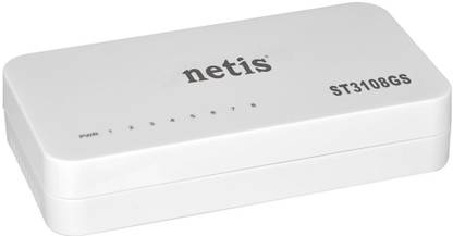 NETIS ST3108GS 8 port Unmanaged Gigabit Desktop Switch, Energy Saver and Smart Plug & Play 8 Ports 100 Mbps Unmanaged Network Switch