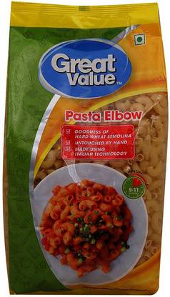 Great Value 100% Elbow Pasta (Macaroni) 1 kg Macaroni Pasta