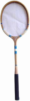 Navex WOODEN BALL BADMINTON RACKET Multicolor Strung Racquetball Racquet