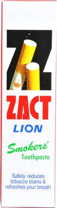 Zact SMOKERS' TOOTHPASTE - FOR REDUCING TOBACCO STAINS OF ALL FORMS Toothpaste