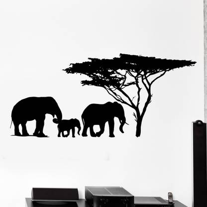 crystalsign Wall Stickers Elephant Cool Animal Safari Hall Art Decals