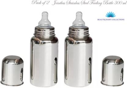 Beautiq Baby Collections Complete Stainless Steel Baby Feeding Bottle 300ML Combo Pack of 2 - 600 ml