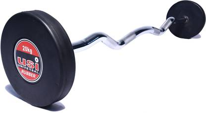 usi Curl Bar With Weights , CURL BAR WITH FIXED WEIGHT RDBC_20 Weight Lifting Bar