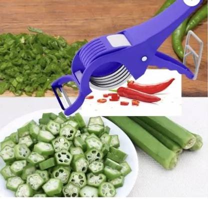 onekart store New 2 in 1 Vegetable Cutter With Peeler Chilly,Onion Cutter with Lock System Pineapple Slicer (1 X Vegetable Cutter) Vegetable Chopper