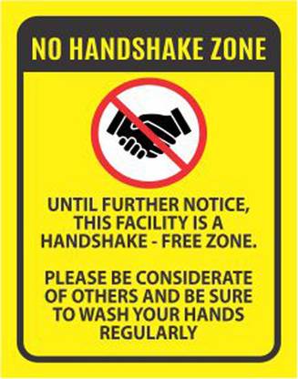 Wall Kriti No handshake Emergency Sign