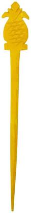 salvusappsolutions Kalash Design Marble Made Hair Stick Yellow Color Bun Stick