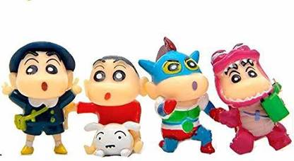 Blue Aura Shinchan Set of 4 Aaction Figure Key ring ( SET B) Key Chain