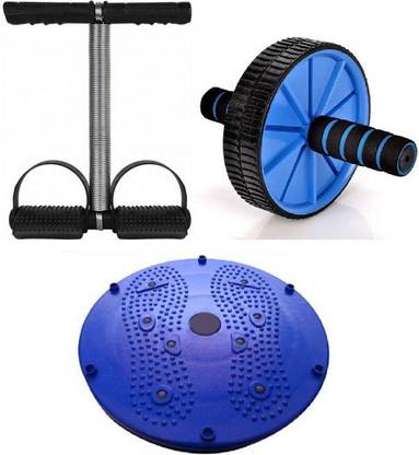 VATSMART Ab Wheel Roller along with Twister And Single Spring Tummy Trimmer Fitness Accessory Kit Kit