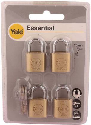Yale 20 mm, 4 Padlock with 4 Master Keys Padlock