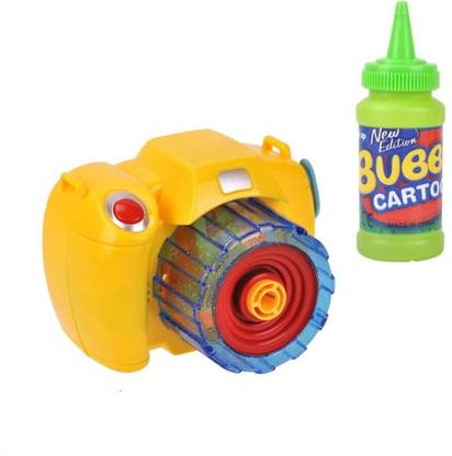 Kaizen Enterprises Bubble Camera Say Cheese Toys with Bottle Blowing Bubbles with Light & Music, Kid's Activity Fun Play Toys