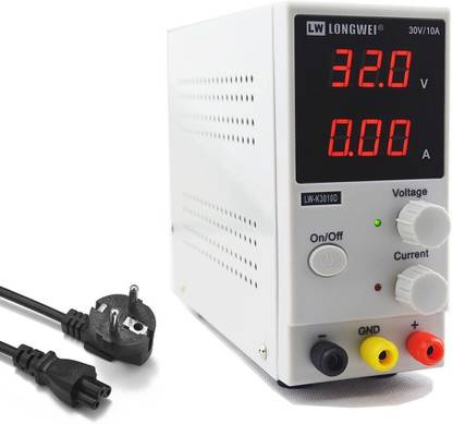 LONGWEI Digital LW-K3010D DC Power Supply Variable 0-30V/ 0-10A 110V/220V Adjustable Switching Regulated Power Supply Dual Display 0 Watts Server PSU with 2 SATA Cables