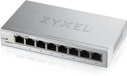 Zyxel 8-Port Gigabit Easy Web Managed Plus Switch, Sturdy Metal, QoS, WebGUI, Jubmo Frames, VLANs, DHCP Client, IGMP Snooping, Link Aggregation, GS1200-8 (8-Port Smart Plus Web Managed) Router 2.4 GHz 100 Mbps Wifi Speed Single Band Internal Antenna Ethernet (Cable Broadband)