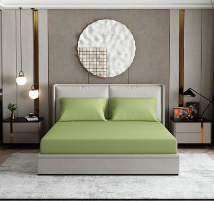 ELUSIVE Cotton Double Flat 260 TC Solid Bedsheet