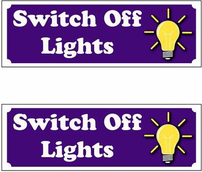 Poster N Frames switch off lights Emergency Sign