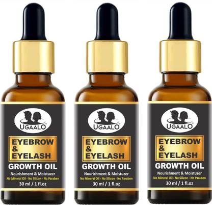 Ugaalo 100% Pure Eyebrow & Eyelash Growth Oil-30ML-Packof-3-Bottle 90 ml