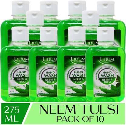 LILIUM Foaming Hand Wash, Neem/Tulsi, 275ml, Pack of 10 Hand Wash Bottle