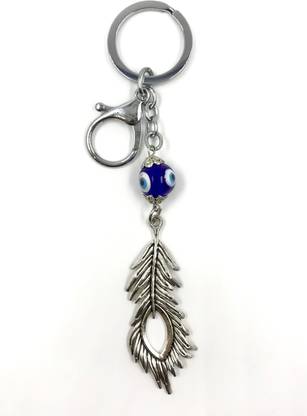 Good Goody Evil Eye Peacock Feather Keychain/Keyring Key Chain