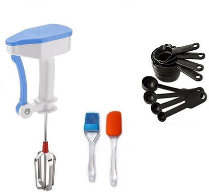 SEASPIRIT Power free hand blender with spatula silicone oil brush and measuring spoon cup Kitchen Tool Set