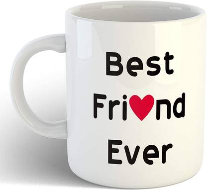 Artscoop Cute Coffee Cups for Best Friends – Best Friend Ever Quotes Printed Ceramic Cup for BFF Gift Ceramic Coffee Mug