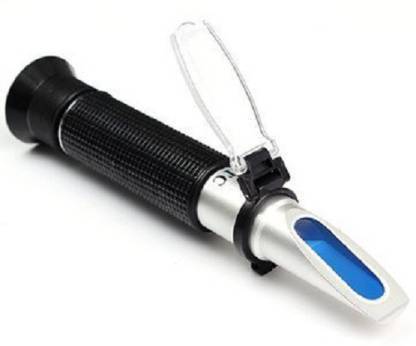 dinojames Portable Handheld Refractometer Brix (0-55%) Portable Sugar Content Tester SG Specific Gravity Tool Handheld Hydrometer for Measuring Sugars with Automatic Temperature Compensation 0-55% Refractometer Perfect for Sugar, Food, Beverage, Soybean Milk, Honey, Fruit, Fluid Sweetness, Saccharimeter, Wort, CNC Fruit Homebrew Measurement Kit Manual Handheld Refractometer Digital Handheld Refractometer