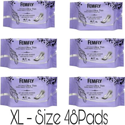 Femifly 6 Packet XL Size 48 Pads Sanitary Pad