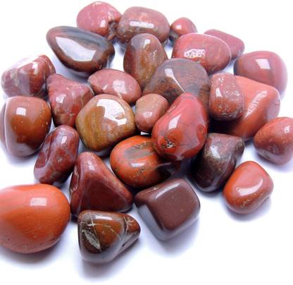 SATYAMANI Red Jasper Polished, Engraved Asymmetrical Crystal Pebbles