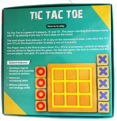 Quinergys ® XXI-30 Wooden Tic Tac Toe Game for Fun Party & Fun Board Game