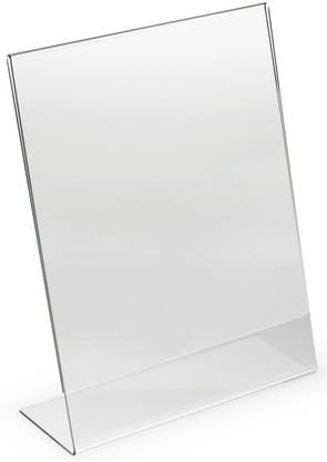 RASPER 1 Compartments A5 Acrylic Display Stand Paper Holder And Sign Holder, L Shape Display Stand Acrylic Menu Holder Display Stands (A5, Portrait) 8.5x6 Inches, 3MM Imported Cast Acrylic