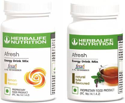HERBALIFE Afresh Energy Drink Mix Lemon and Tulsi Flavor 50 GM in Pack of 2 Energy Drink