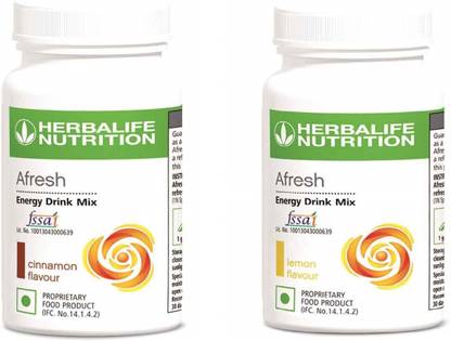 HERBALIFE Afresh Energy Drink Mix Lemon and Cinnamon Flavor 50 GM in Pack of 2 Energy Drink