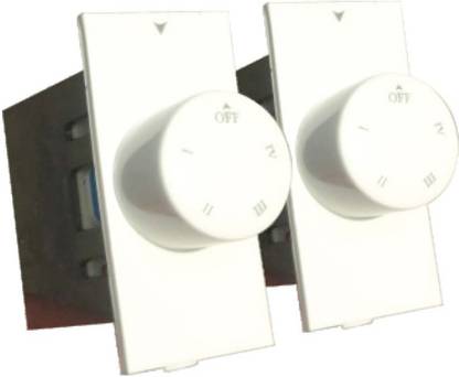 assaka SWITCH TYPE MODULAR 4 STEP FAN REGULATOR Pack of 2 Step-Type Button Regulator