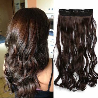 SAMYAK Curly / Wavy Long Clip in Hair Extension