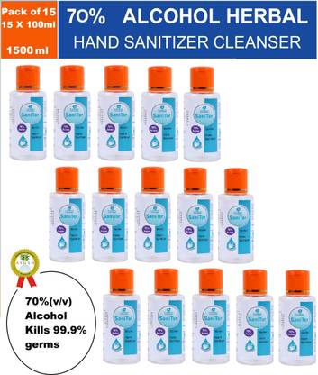 Sanitor Sanitizers100ml-15 Bottles Hand Sanitizer Bottle