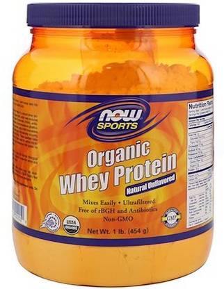 Now Foods Sports, Organic Whey Protein, Natural Unflavored, 1 lb (454 g) Whey Protein