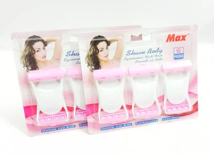 MAX Shave Body Razor (Platinum Coated, Silky Smooth) 3 packs, 2 unit, Women