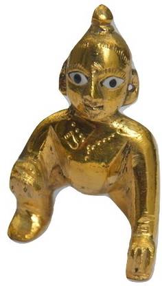 Verca Laddu gopal ashta dhatu murti ( size 3 ) krishna idol , Bal gopal Thakurji statue ( rust free ) Decorative Showpiece  -  8.5 cm
