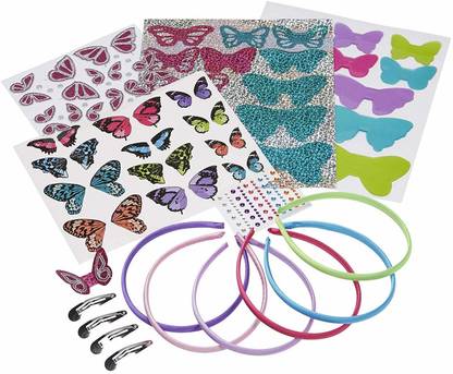 Hamleys Alex Toys Do It Yourself Wear Layer And Sparkle Butterfly Headbands, Multi Color