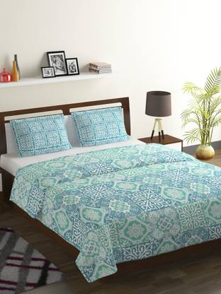 Bombay Dyeing 104 TC कॉटन डबल ऐब्स्ट्रैक्ट बेडशीट