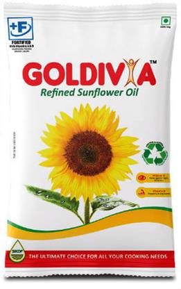 GOLD DIVYA Sunflower Oil 1L Sunflower Oil Pouch