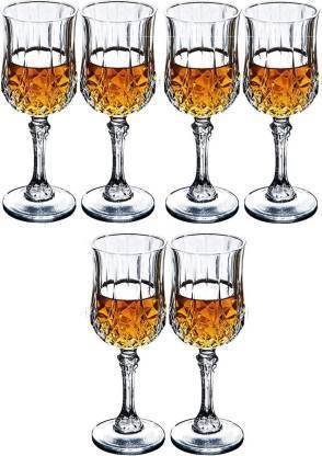 SARDAR CREATION (Pack of 6) 100% crystal Clear Elegant Reg Wine 220 ml set of 6 Glass Set Wine Glass