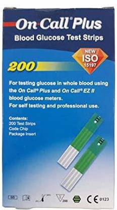 On Call Plus 200 Strips 400 Glucometer Strips