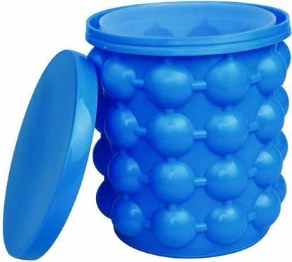 Flipco 1 L Silicone 2 in 1 Silicone Ice Bucket & Ice Mold with lid,Silicon Ice Cube Maker , Portable Silicon Ice Cube Maker Ice Bucket