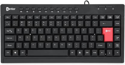 EnterGo E-UMK USB Mini Multimedia Keyboard PS2 Standard Desktop Keyboard Compatible with Desktop, Laptop, Mac