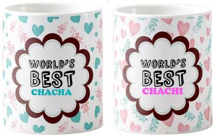 Designer Unicorn Red Magics Printed World's best Chacha Chachi ji, gift for Uncle Aunt Ceramic Coffee Mug