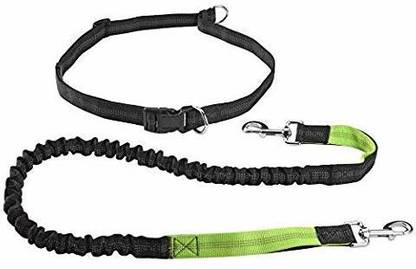 PETS EMPIRE Hands Free Dog Leash Dog Walking Belt Training Lead Dual Bungees Up to 150lbs Dogs with Adjustable Waist Belt for Outdoor Running Walking Jogging Hiking Dog Harness & Chain
