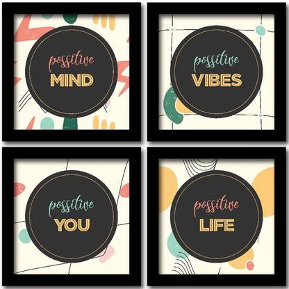Motivational Wall Frames for Home and Office | Motivational Quotes Frames | Inspirtional Wall Posters | Motivational Wall Posters Combo | Motivational Quotes Wall Frame Combos - Set of 4 Paper Print
